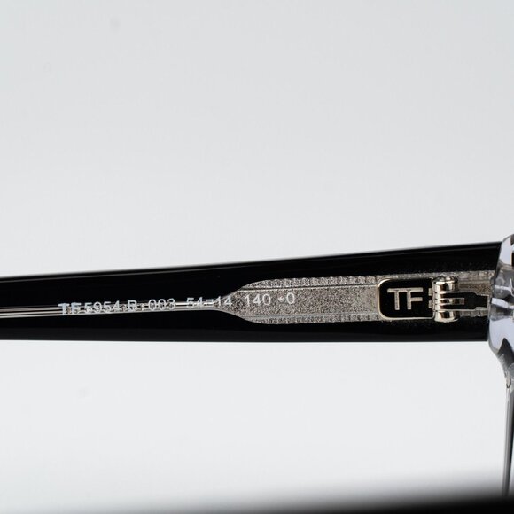 Tom Ford Woman Eyeglasses Black Crystal Blue Light Block Cat Eye FT5954-B 003 - Picture 9 of 11